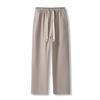 390g algodão dupla face peso pesado calça reta masculina e feminina solta cor sólida casual calça rígida Joker calça esportiva masculina moda