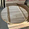 Mesa redonda de madera maciza en stock para uso comercial en puestos de comida y restaurantes, panel de mesa de comedor redonda grande de madera de cedro, mesa redonda de madera al por mayor