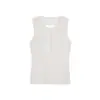 Top sin mangas simple estilo francés Wanwei para mujer 2026 Verano Nuevo Henley Botones Cuello Redondo Espalda Descubierta Chaleco de Punto P5561