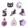 Accesorios para Joyería DIY Transfronterizos al por Mayor Colgante de Esmalte de Gato Mágico de Dibujos Animados Collar Hecho a Mano Llavero Colgante de Aleación