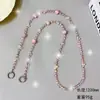 Cadena Cruzada de Perlas de Cristal Redondas, Cadena de Repuesto para Bolso con Ramo de Flores, Llavero con Colgante Antiperdida para Teléfono