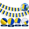 Bandeira de Mão da Ucrânia Transfronteiriça Bandeira da Ucrânia 14*21cm Bandeira da Ucrânia Poliéster Pongee