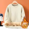 Sudadera de invierno para hombre, engrosada, de forro polar sherpa, corte holgado, cálida, estilo transfronterizo, forrada de polar, cuello redondo, manga larga, camiseta interior
