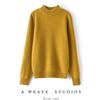 Suéter de caxemira de montanha simples e moderno, feminino, gola alta, malha grossa dupla, suéter interno solto, cashmere completo