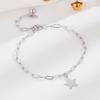 Pulsera de estrella de cinco puntas distintiva y sencilla de plata de ley S925, elegante joyería de nicho con grabado de estrellas, accesorios para pulsera de mujer