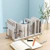 Suporte para livros, estante de mesa para armazenamento de livros, artefato de divisória para livros, suporte para livros, acrílico transparente