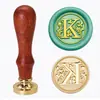 Cabeça de carimbo de cera vintage para atacado, design de letra estilo europeu, carimbo único para selagem, cabo de madeira, adequado para diários, cabeça de cobre maciço