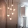 Lámpara de araña moderna creativa elegante para mesita de noche de dormitorio escandinavo, bar, vidrio, hogar, restaurante, escalera, lámpara pequeña de araña para mesa de comedor