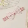 Faixa de Cabeça de Renda Vazada para Bebê Mais Vendida Transfronteiriça Acessórios de Cabelo Artesanais para Crianças Europeias e Americanas Faixa de Cabeça de Tecido Dopamina Princesa