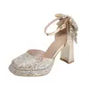 50% de Descuento Especial Remate~Zapatos Mary Jane Franceses de Oferta para Mujer 2026 Estilo Nuevo Tacones Altos Plateados Tacón Grueso Escote Bajo Zapatos de una Sola Pieza