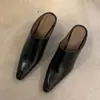 Mules Cerrados de Tacón de Cuña Chuyuji Fashion, Suela Suave Cómoda, que Aumentan la Altura, Zapatos de Trabajo Elegantes para Mujer