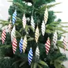 Novas Decorações de Natal Adereços para Decoração de Árvore de Natal Fio Espiral Pontiagudo Pintado Bolas de Natal Presentes de Natal