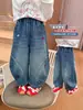 Jeans Casuales de Otoño para Niñas 2026 Nuevos Versátiles Sueltos Largos para Niñas Pantalones Rectos de Primavera y Otoño para Niños