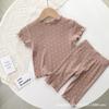 Roupa Infantil de Seda de Gelo Verão Novo Pijama Pijama Fashion e Confortável Roupa de Casa Pode Ser Usada Fora Roupa de Ar Condicionado Bolinhas Tendência