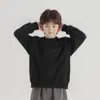 Suéter nuevo de otoño e invierno para niño estilo coreano con forro polar, suéter de punto para niños de talla mediana, color sólido, top de cuello alto, suéter para niños