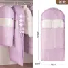 Capa de proteção contra poeira para roupas, saco de proteção contra poeira para jaquetas de pelo e plumas, saco de armazenamento de roupas comprimido visível, cabide para terno de uso doméstico