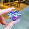 Mini Botella de Arena con Forma de Corazón Llavero Líquido Polvo de Amor Colgante Disco Duro Pequeño Colgante Accesorios de Inyección de Aceite de PVC