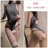 Guiruo ropa interior sexy sexy hueco con cordones huecos sin espalda conjunto puro uniforme tentación traje de mujer 1898