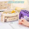 Estuche de Lápices de Seis Capas de Alta Calidad T, Gran Capacidad, Transparente, Resistente a la Suciedad, para Estudiantes de Secundaria y Primaria, Caja de Papelería para Niños y Niñas