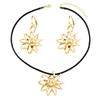 Collar largo y aretes para mujer estilo hip-hop que combinan con todo, diseño de girasol con personalidad, anillo de diseño nicho, joyería al por mayor