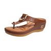 Comercio Exterior Transfronterizo Zapatos de Mujer 2024 Verano Nuevos Chanclas de Tira para Playa Sandalias de Cuña Sandalias de Estilo Europeo y Americano para Mujer en Stock