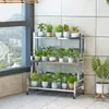 Estantería de Almacenamiento con Forma de Flor de Acero Inoxidable para Balcón, Soporte de Exhibición de Plantas Suculentas de Múltiples Niveles para el Hogar, Estante de Macetas de Pie
