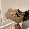 Zapatos de Algodón Peludo para Mujer Invierno 2026 con Aumento Oculto de Altura, Zapatos de Algodón Slip-on para Hombre Perezoso, Pantuflas Cálidas de Felpa