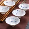 Juego de té de kung fu pintado a mano de porcelana azul y blanca de Jingdezhen, taza de té pequeña, taza de cerámica, taza de té, tazón de té de porcelana blanca