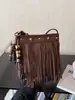 Bolsa Feminina Retrô Estilo Maillard com Franjas em Camurça, Venda Quente Transfronteiriça, Versátil para o Dia a Dia e Trabalho, de Ombro Único ou Transversal
