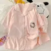 Entity Packing Nube Algodón Verano Nuevo Estilo Pijama para Mujer Delgado Dulce Dibujos Animados Manga Corta Pantalón Corto Conjunto de Ropa para el Hogar