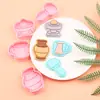 Formas de biscoito série cerâmica, vasos de cerâmica, canecas, argila de simulação de desenho animado 3D, cozimento de biscoitos com impressão DIY