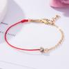 Pulseira Ano do Cavalo 2026 para Mulheres, Pulseira Trançada para Melhorar a Fortuna, Pulseira de Cordão Vermelho Ano do Zodíaco Ouro Rosa para Mulheres, Joia de Dia dos Namorados