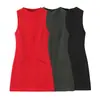 Vestido de longitud media sin mangas con cuello redondo Fengchun para mujer, europeo y americano 2025 6030