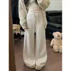 Fotos reais: Novas calças casuais largas de outono estilo coreano com cordão e amarração, soltas e fluidas, moda feminina 25254