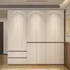Guarda-roupa de Porta Articulada Bicolor sem Puxadores para Quarto de Casa, Armário de Armazenamento de Grande Capacidade do Chão ao Teto, Guarda-roupa Grande Segmentado Simples