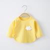 Roupas para bebê recém-nascido classe a algodão puro 0-3 meses roupa de meio costas bebê recém-nascido blusa fina roupa Heshang primavera e outono