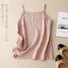 Gangazo: Camisola de lino de alta calidad para mujer, holgada y ligera, top sin mangas de algodón y lino con cuello en V