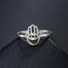 Anillo simple nuevo de acero inoxidable personalidad estilo retro geométrico hueco palma anillo chapado en oro hombres y mujeres Venta al por mayor de fábrica