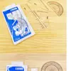 Set de Reglas de 4 Piezas Xuefei'Er de 15 cm al por Mayor para Estudiantes de Secundaria, Regla de Dibujo, Escuadra, Compás Set Combinado Papelería