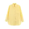 Za Estilo Europeu e Americano Aliexpress Novo Top Camisa Casual Feminino Versátil com Listras Amarelas
