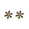 Brincos Aogu Novo Produto Transfronteiriço Europeu e Americano Banhados a Ouro 18K com Óleo Pingado Flor para Mulheres Ins Nicho Frescos e Simples
