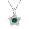 Colar Cruzado Europeu e Americano de Prata Esterlina S925 com Doze Pedras de Nascimento Estrela-do-Mar para Mulheres Moda Amazon Pingente de Estrela Corrente da Clavícula
