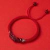 Pulsera grande de cristal de cinabrio de alto contenido, pulsera tejida, pulsera de cinabrio natural al por mayor