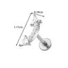 Joyería para Piercing Henson G23/F136 de Titanio con Tornillo de Cereza Incrustado de Circonita Stud para Labio Stud para Cartílago Auricular Joyería para Piercing