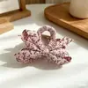 Grampo de Cabelo Cruzado Pequeno Floral Tecido Estilo Coreano, Presilha Simples da Moda para a Parte de Trás da Cabeça, Novo Acessório de Cabelo Presilha Tubarão