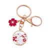 Chaveiro de Metal Coelho Estilo Chinês Chaveiro Coelho Flor de Cerejeira Fofo Joia Pendente para Bolsa Coelho da Lua do Meio Outono