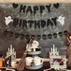 Decoración de Bandera para Fiesta de Cumpleaños de Halloween Fantasma Calavera Bandera de Fiesta de Cumpleaños Decoración de Fiesta de Cumpleaños de Halloween