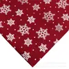 Tela de Lino Impresa con Tinta de Muñeco de Nieve Navideño, Copo de Nieve, Papá Noel, 1Yc49511