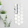 Pegatinas de Pared Acrílicas Ecológicas Pegatinas de Espejo Decorativas Estereoscópicas 3D Pegatinas de Pared de Espejo Hexagonales Irregulares de Venta Caliente Transfronteriza