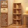 Estante de Livros Giratória Toda em Madeira Maciça, Estante Infantil, Rack de Armazenamento, Armário de Sala de Estar, Vitrine Simples, Armário de Armazenamento de Livros Ilustrados de Canto
